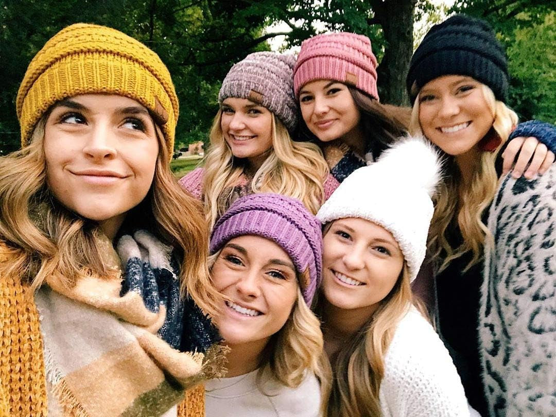 Solid Ribbed Beanie Soft Stretch Cable Knit Slouchy Hat Warm Skull Cap