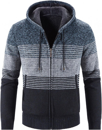 Hoodies for Men Zip up Hooded Fleece Sweatshirts Fashion Warm Winter Tops Fuzzy Sherpa Lined Jackets Coats for Men Trendy